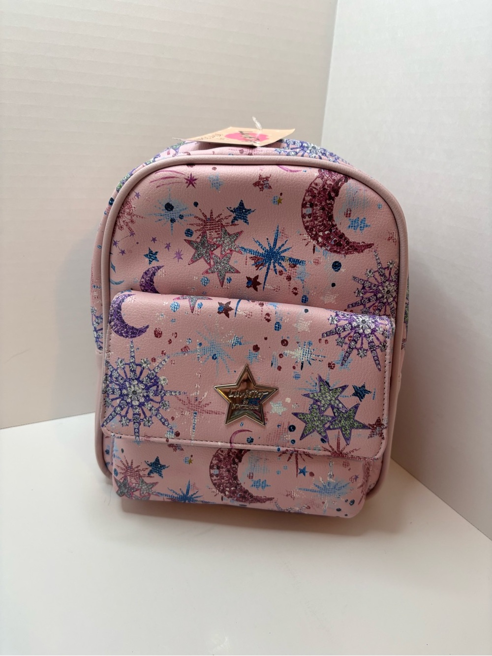 Luv Betsey Johnson Pink Star & Moon Glitter  Backpack